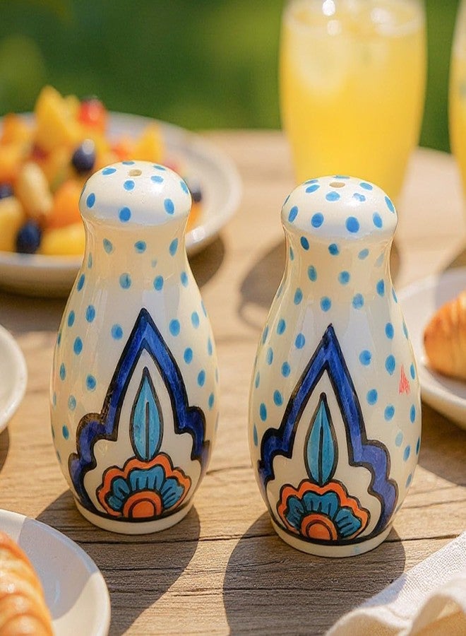 فوي دروب طقم ملح وفلفل سيراميك من فوي دروب لطاولة الطعام والمطبخ | هزازات ملح وفلفل | موزع ملح وفلفل، وعاء | للمنزل | المقهى | المكتب - 80 مل - Image 1